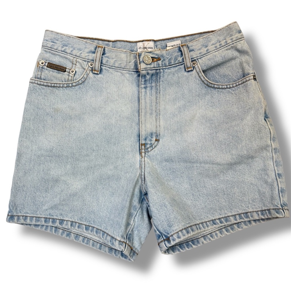 Calvin Klein Light Wash High Rise Denim Shorts